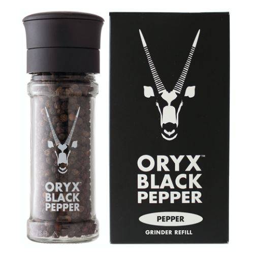 S020 - Oryx Black Pepper Grinder - RETAIL - TAMPER SEAL / BARCODE (12 Pack)