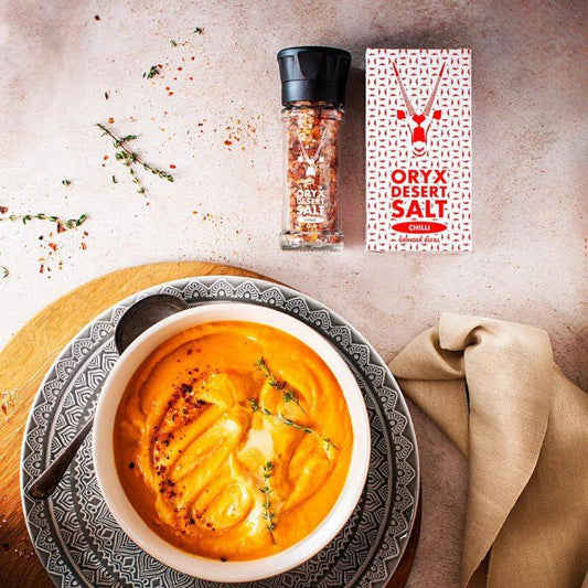 Creamy Butternut Soup with Chilli Salt-Featured