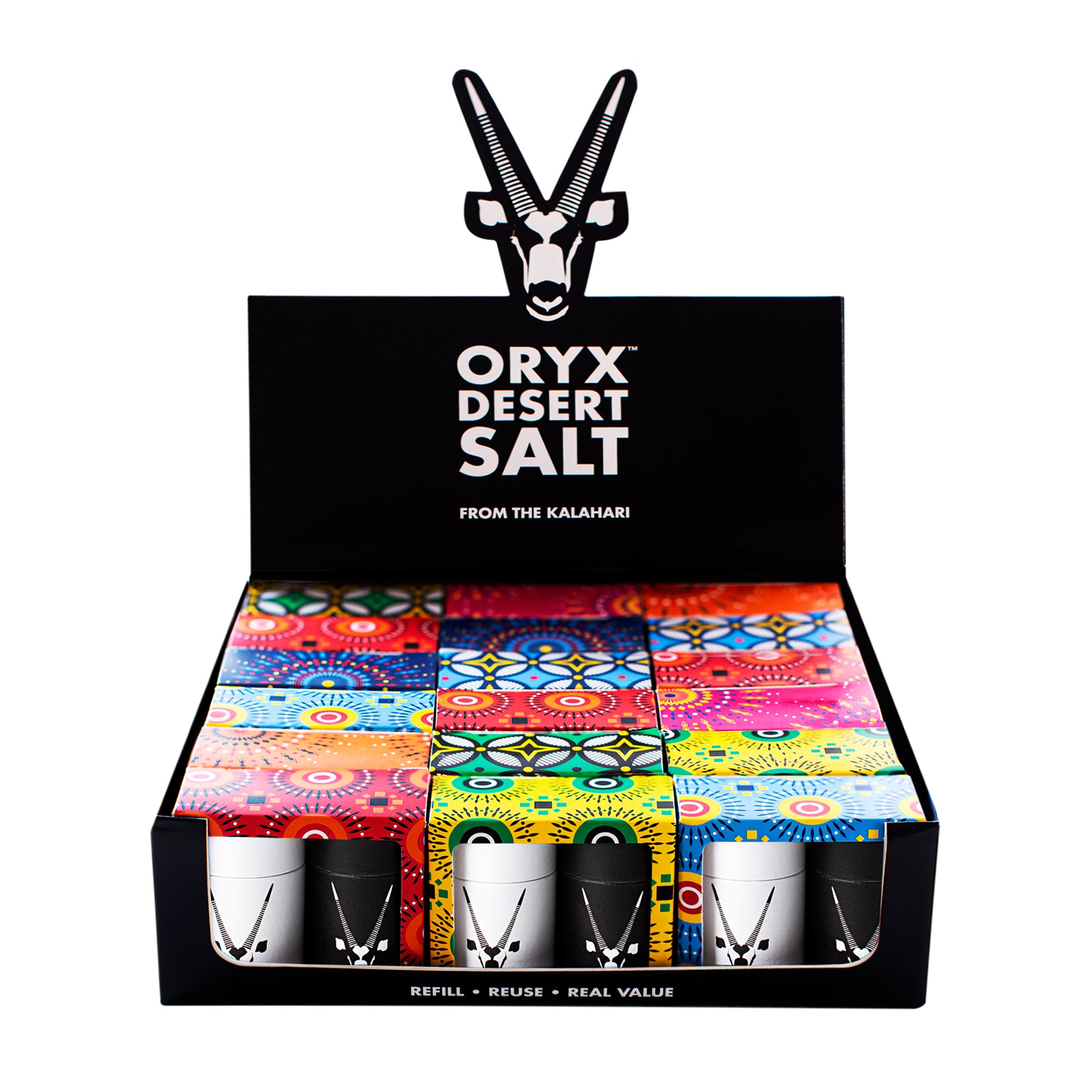 S198 - Salt & Pepper Travel shaker - Display box - 18 sets – Oryx