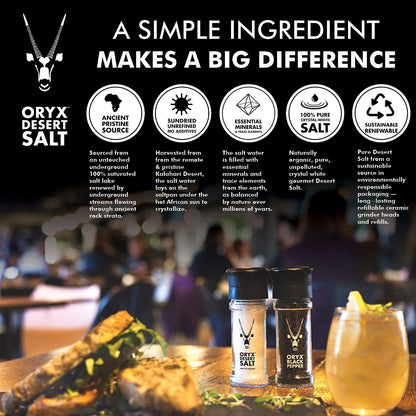Oryx Salt BBQ Refillable Shaker 65g/3oz (6 Pack)
