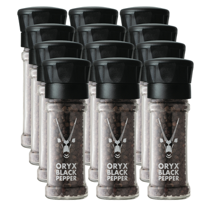 S020 - Oryx Black Pepper Grinder - RETAIL - TAMPER SEAL / BARCODE (12 Pack)