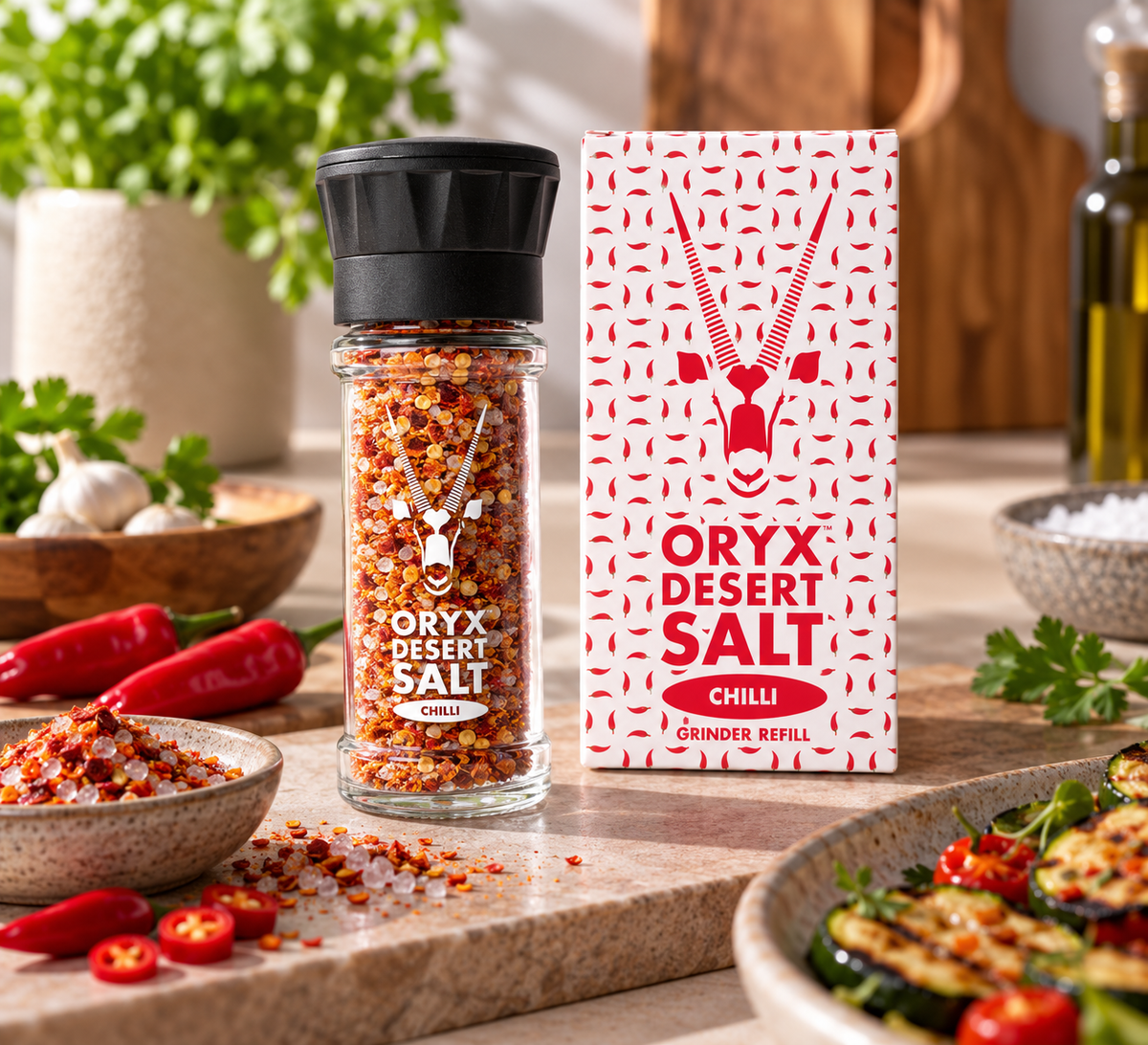 S390 - Combo 2 - Chilli Salt Grinder & Refill Box