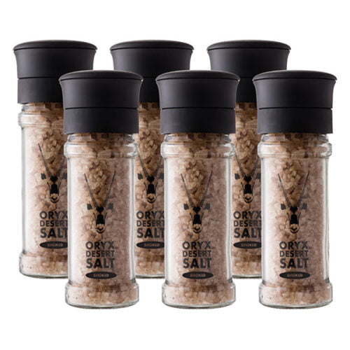 Oryx Smoked Salt Refillable Grinder 100g/3,52oz (6 Pack)